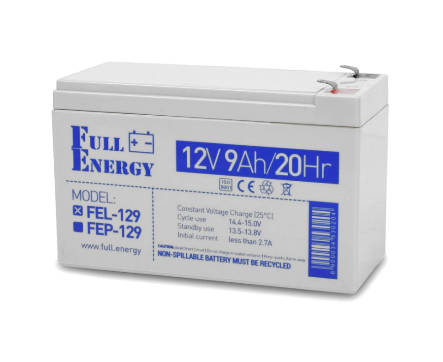 Акумулятор гелевий 12В 9 Аг для ДБЖ Full Energy FEL-129